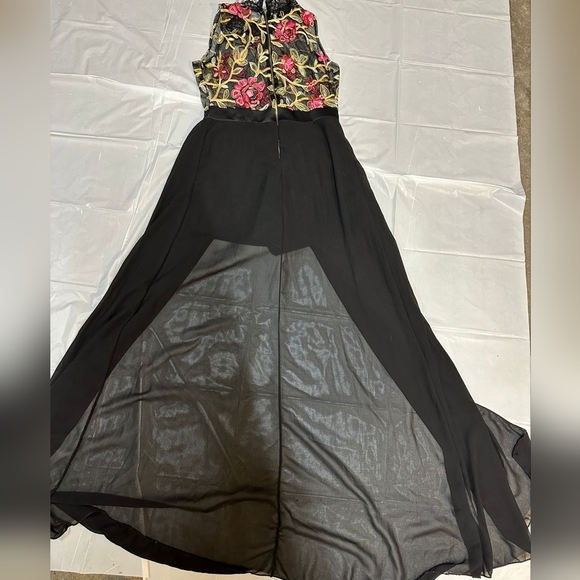 Floral MULTI PRINT TOP SHEER ROMPER DRESS - Picture 3 of 8